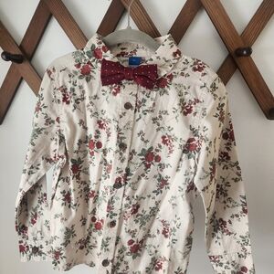 Floral Kids Shirt with Bow Tie